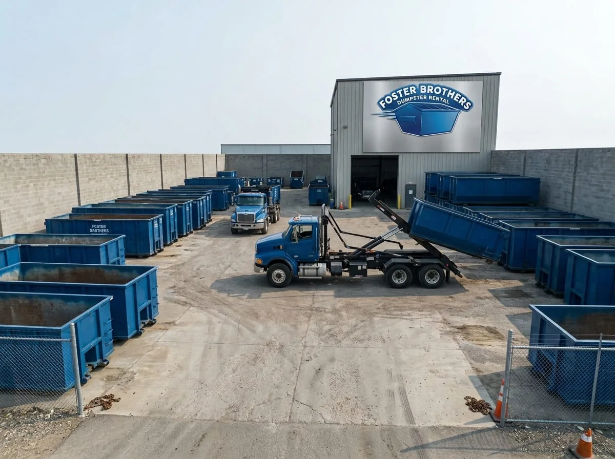 Serving Plymouth and the South Shore Foster Brothers Dumpster Rental Plymouth roll-off truck serving Plymouth and the South Shore